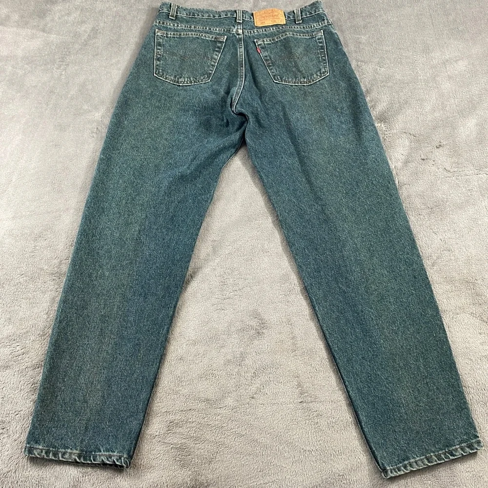 Vintage Levis 550 Jeans Mens 36x32 Green 90s Relaxed Fit Tapered Leg Made in USA